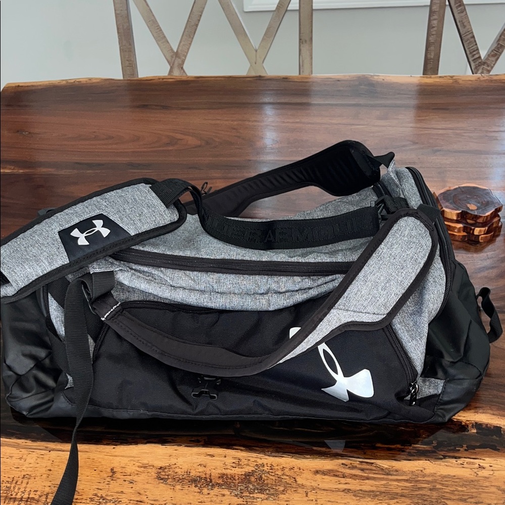 Under Armour Black and Gray Duffel Bag